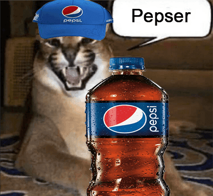 Pepser pepsi. Įsdəd Bottle Liquid Fluid Drink Drinkware Felidae Plastic bottle Carnivore Alcoholic beverage Drinking water Water Soft drink Carbonated soft drinks Bottle cap Gas