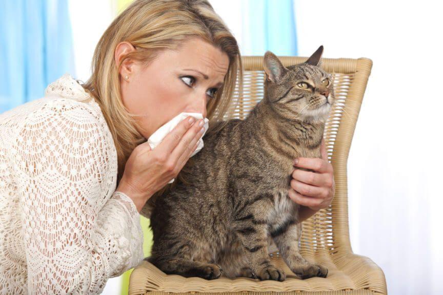 kobieta z alergią na kota