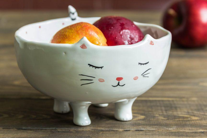 ceramiczny pojemnik kot